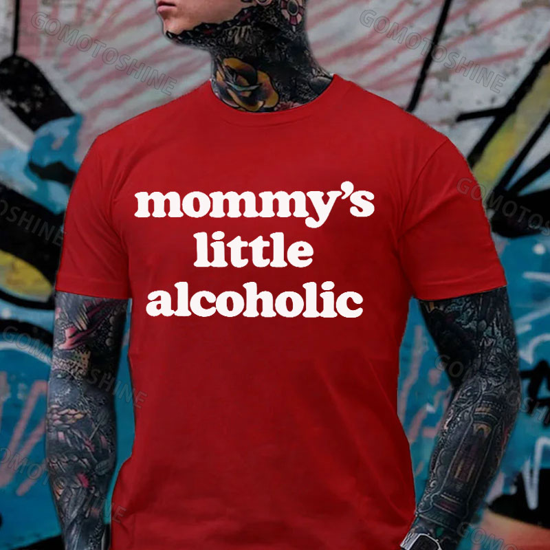 Mommy's Little Alcoholic Print Men's T-shirt Image - 6