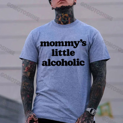 Mommy's Little Alcoholic Print Men's T-shirt Image - 3
