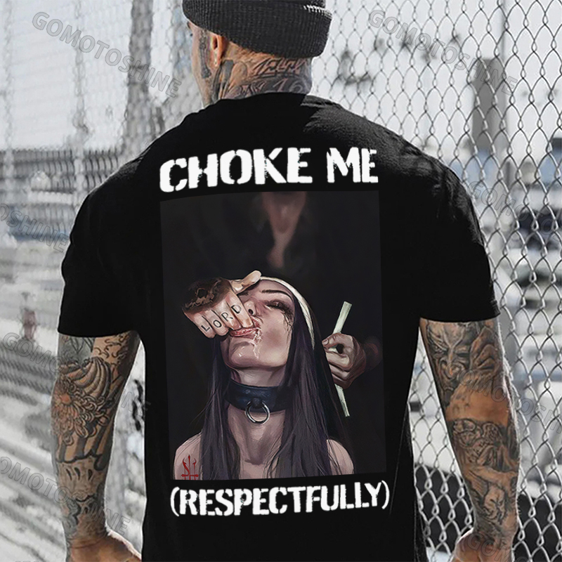 CHOKE ME RESPECTFULLY Suck Finger Nun Print Men's T-shirt Image - 1
