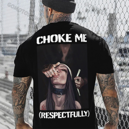 CHOKE ME RESPECTFULLY Suck Finger Nun Print Men's T-shirt Image - 1