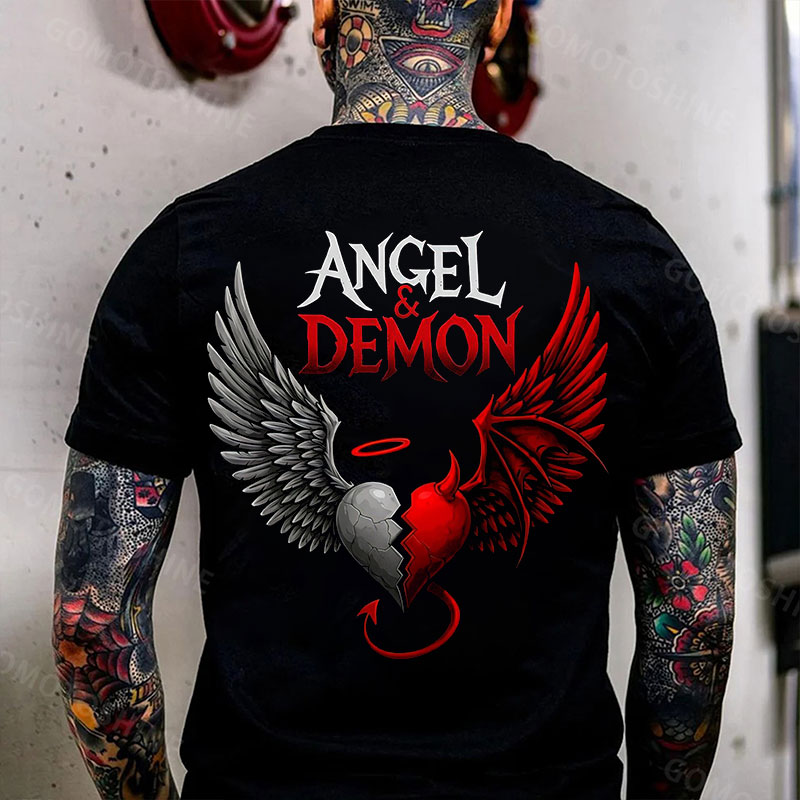 ANGEL & DEMON Print Men's T-Shirt Image - 1