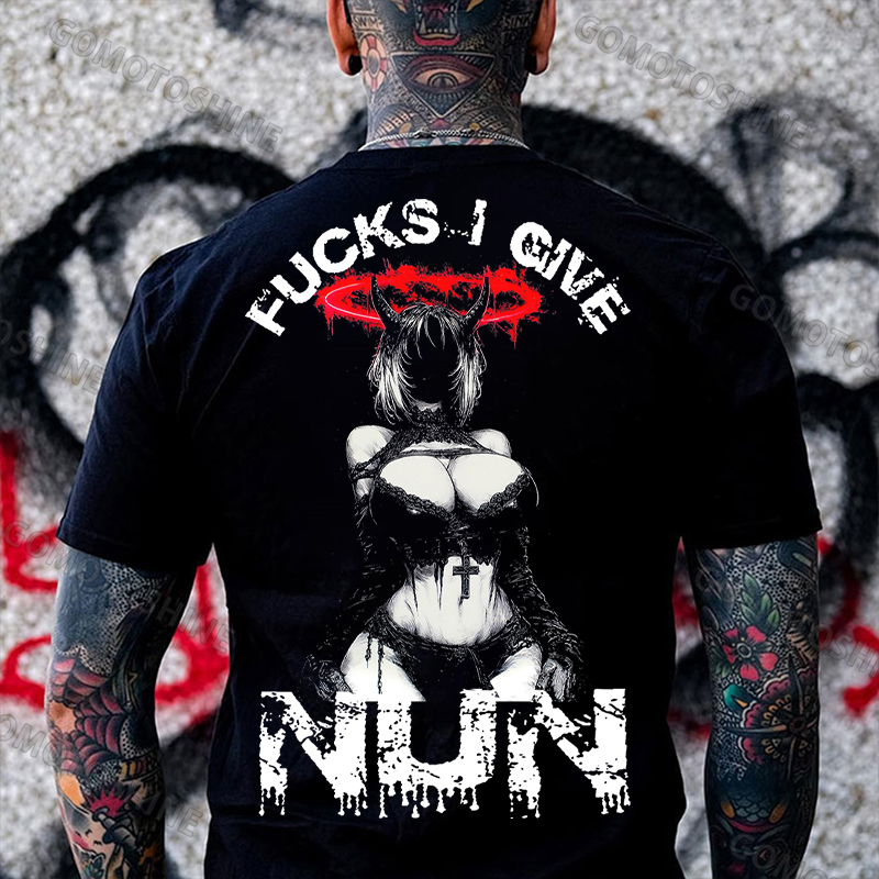 FUCKS I GIVE NUN Sexy Devil Girl Print Men's T-Shirt Image - 1