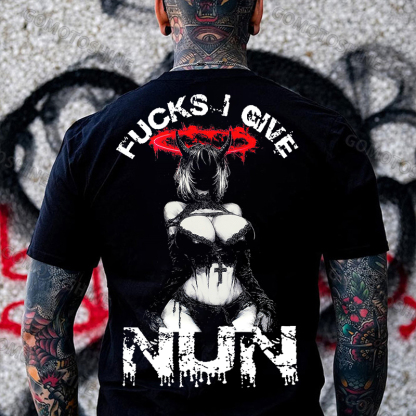 FUCKS I GIVE NUN Sexy Devil Girl Print Men's T-Shirt Image - 1