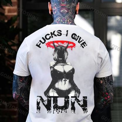 FUCKS I GIVE NUN Sexy Devil Girl Print Men's T-Shirt Image - 2