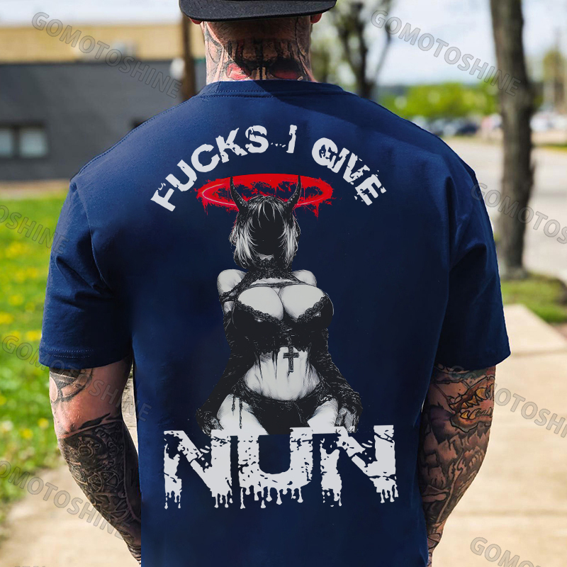 FUCKS I GIVE NUN Sexy Devil Girl Print Men's T-Shirt Image - 4