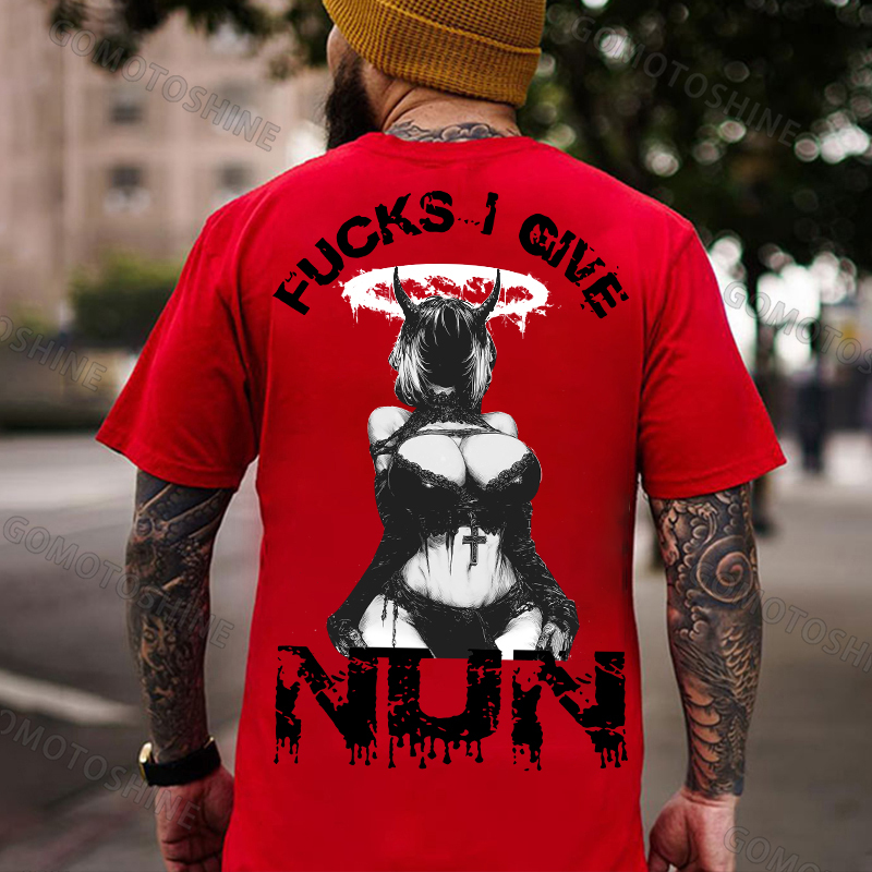 FUCKS I GIVE NUN Sexy Devil Girl Print Men's T-Shirt Image - 6