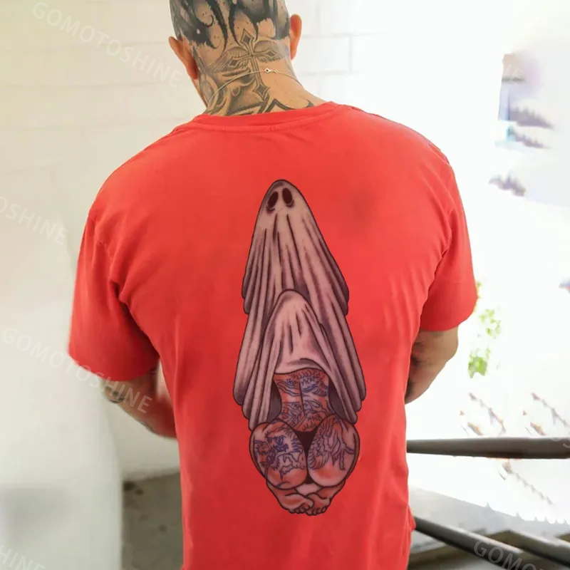 Oral Sex with Tattooed Ghost Dirty Love Black Print T-shirt Image - 15