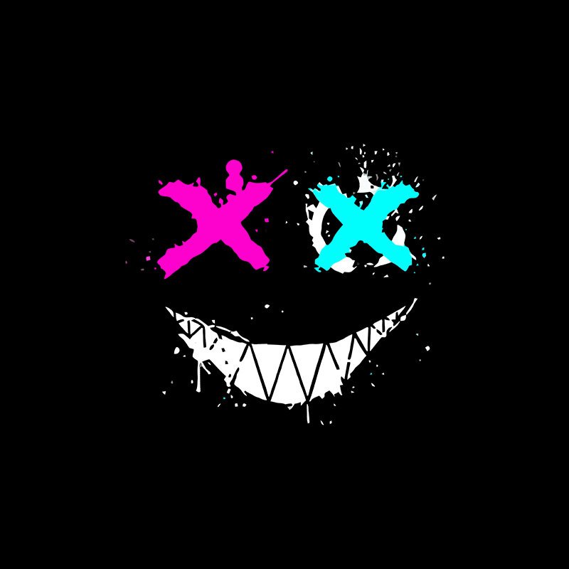 Evil Emoji Graphic Black Print T-Shirt