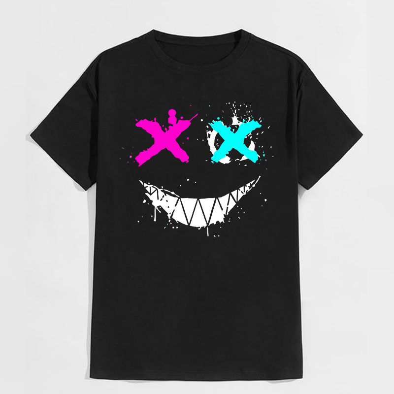 Evil Emoji Graphic Black Print T-Shirt