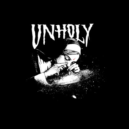 UNHOLY Nun Smoking Dark Style Black Print Hoodie Image - 8