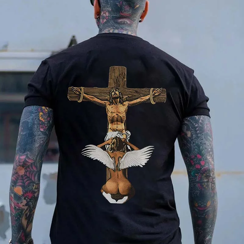 Angels Love Jesus Print T-Shirt Image - 1
