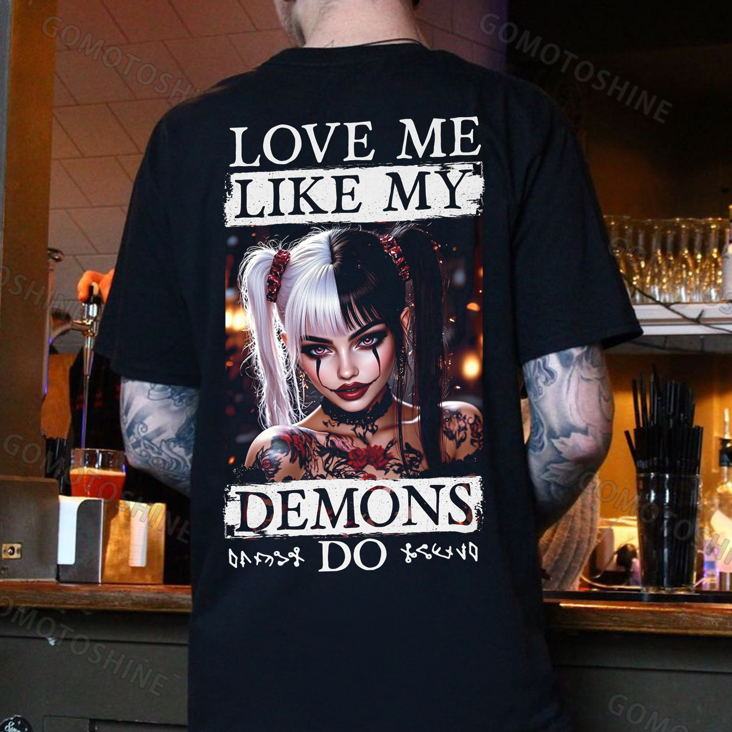 LOVE ME LIKE MY DEMONS DO Joker Girl Print Men's T-Shirt Image - 1