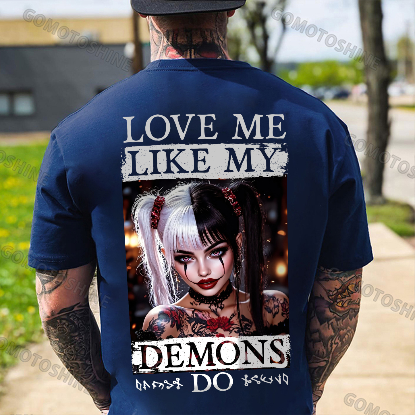 LOVE ME LIKE MY DEMONS DO Joker Girl Print Men's T-Shirt Image - 4