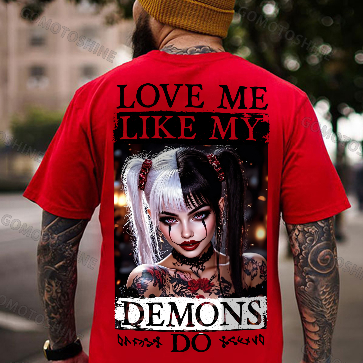 LOVE ME LIKE MY DEMONS DO Joker Girl Print Men's T-Shirt Image - 6