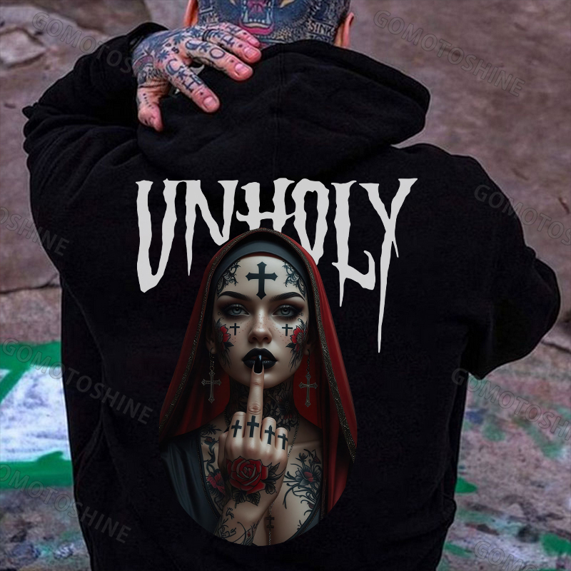 UNHOLY Defiant Nun Print Men's Hoodie