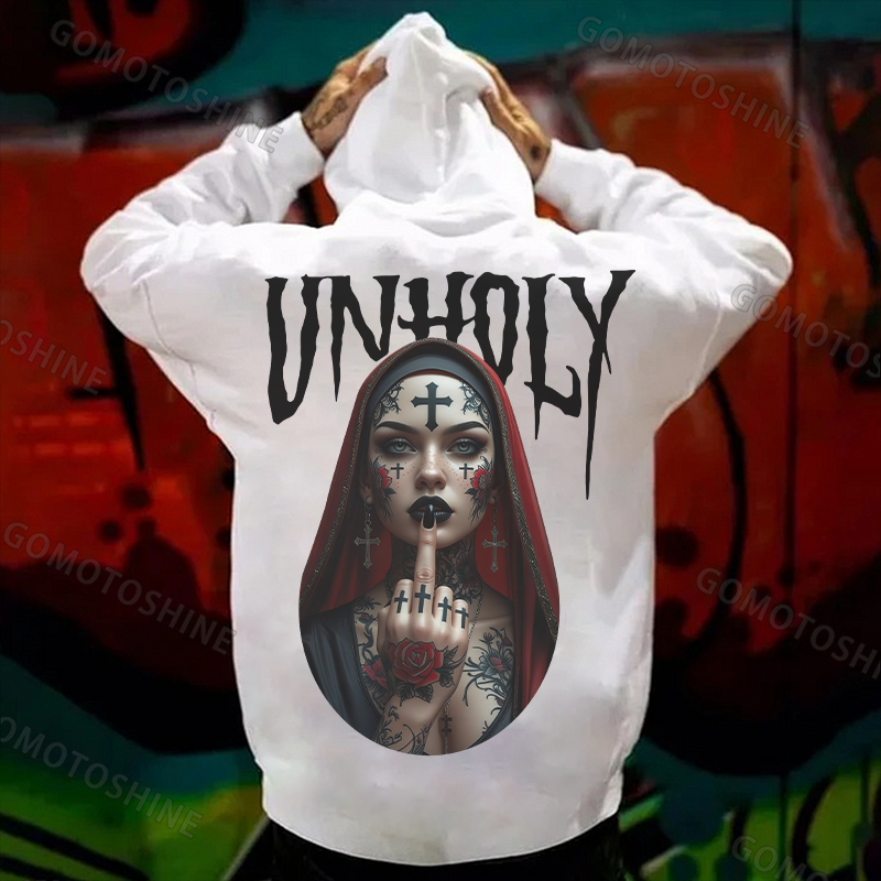 UNHOLY Defiant Nun Print Men's Hoodie