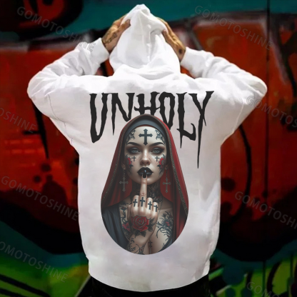 UNHOLY Defiant Nun Print Men's Hoodie
