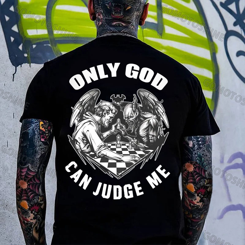 ONLY GOD CAN JUDGE ME God And Devil Print Men's T-shirt Image - 1