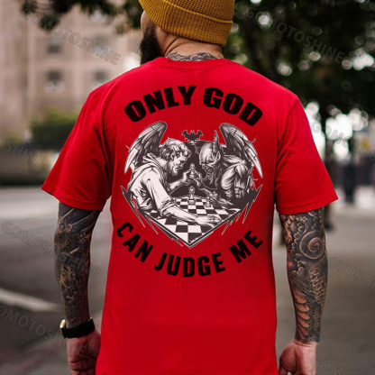 ONLY GOD CAN JUDGE ME God And Devil Print Men's T-shirt Image - 6