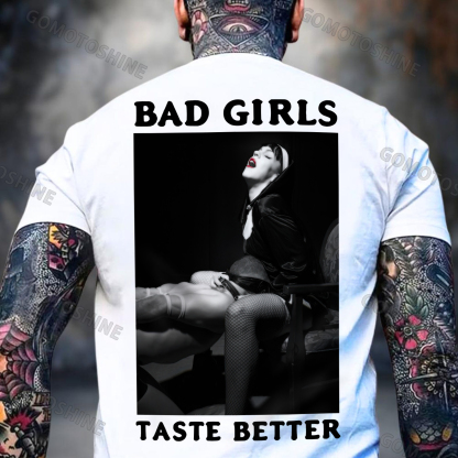 BAD GIRLS TASTE BETTER The Man Suck Nun Print Men's T-shirt Image - 2