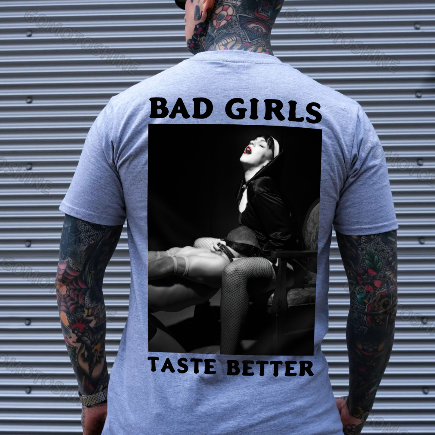 BAD GIRLS TASTE BETTER The Man Suck Nun Print Men's T-shirt Image - 3