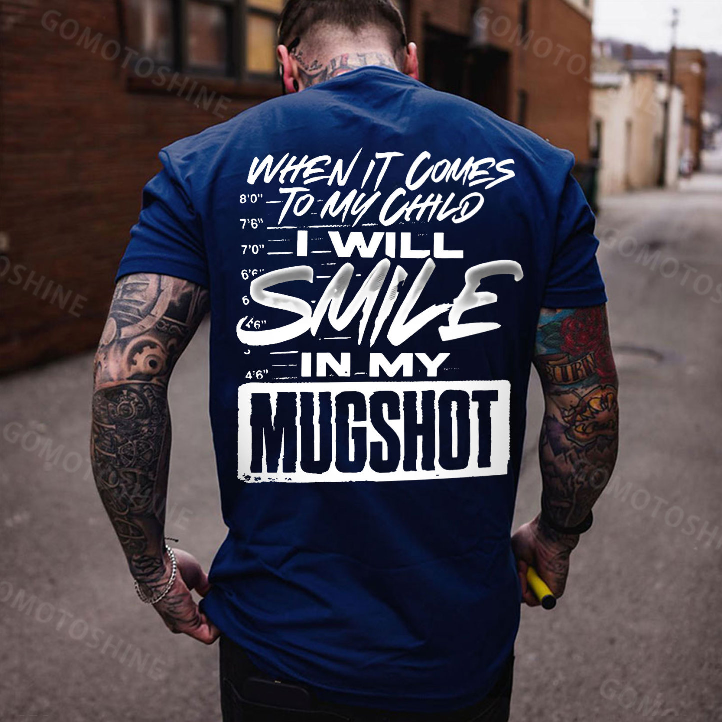 WHEN IT COMES TO MY CHILD I WILL SMILE IN MY MUGSHOT Print Men's T-shirt Image - 4