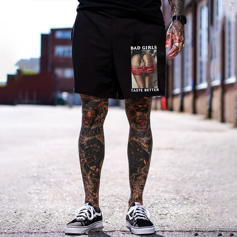 BAD GIRLS TASTE BETTER Defiant Sexy Lady Print Men's Shorts Image - 1