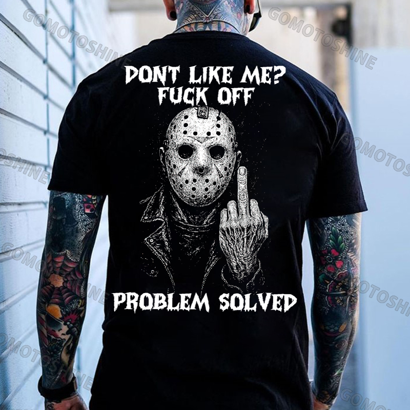 DON'T LIKE ME FUCK OFF Defiant Jason Voorhees Print Men's T-shirt Image - 1