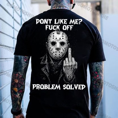 DON'T LIKE ME FUCK OFF Defiant Jason Voorhees Print Men's T-shirt Image - 1