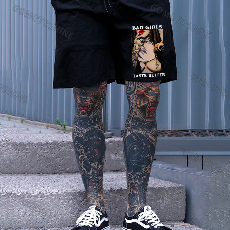 BAD GIRLS TASTE BETTER Sexy Nun Print Men's Shorts