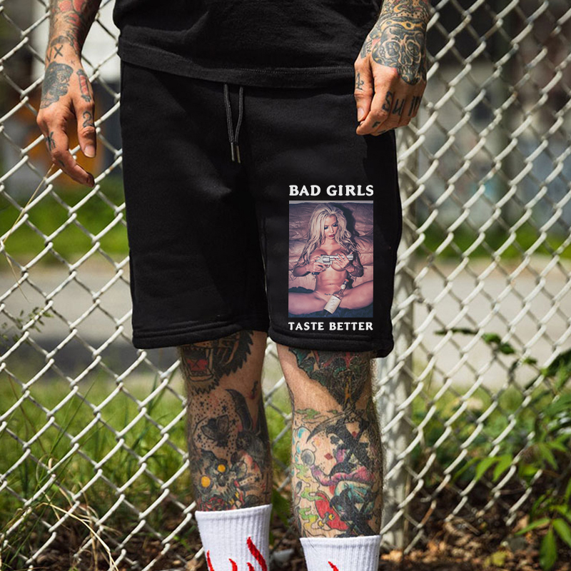 BAD GIRLS TASTE BETTER Sexy Bad Lady Print Men's Shorts