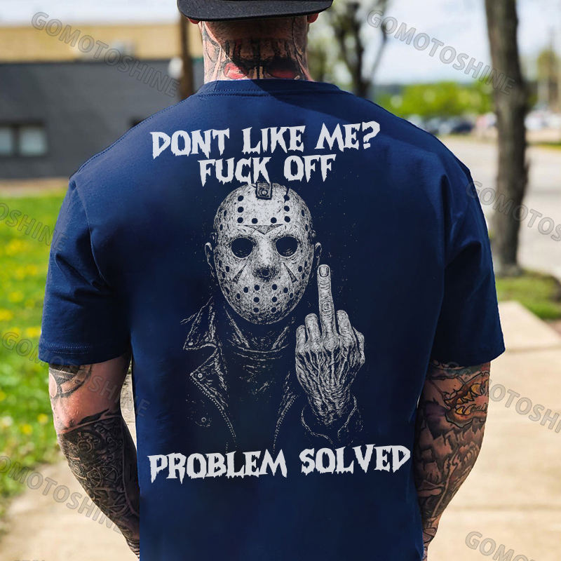 DON'T LIKE ME FUCK OFF Defiant Jason Voorhees Print Men's T-shirt Image - 4