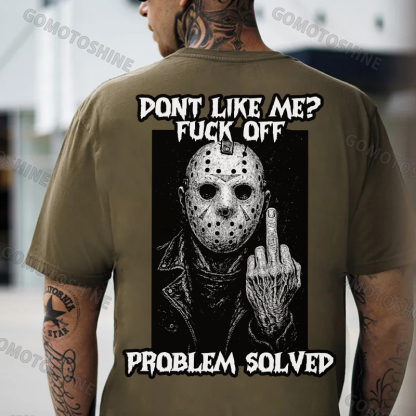 DON'T LIKE ME FUCK OFF Defiant Jason Voorhees Print Men's T-shirt Image - 5