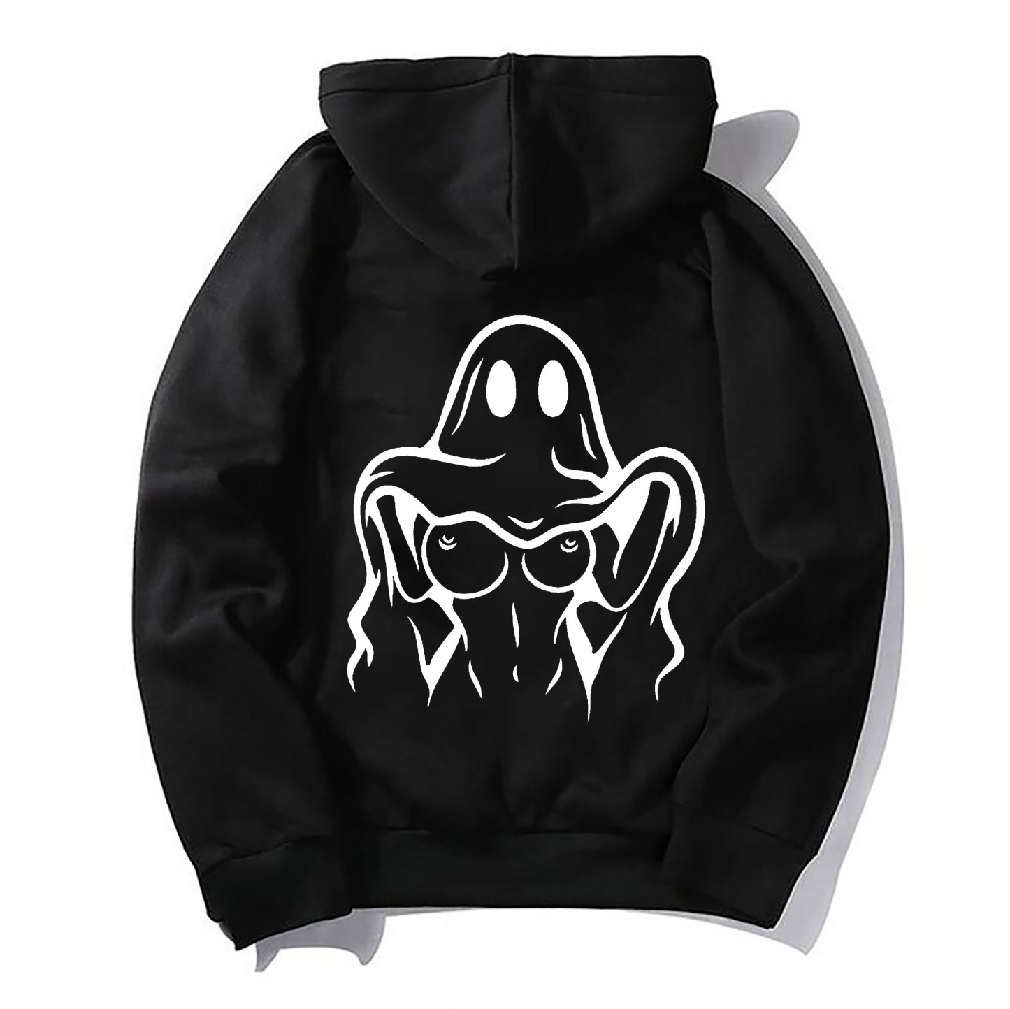 Naughty Ghost with Sexy Boobs Graphic Print Hoodie Image - 5