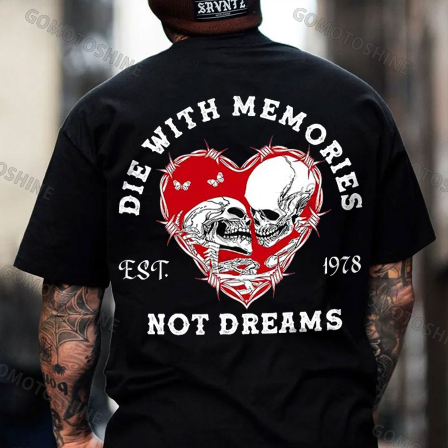 DIE WITH MEMORIES NOT DREAMS Skeleton Lover Print Men's T-shirt
