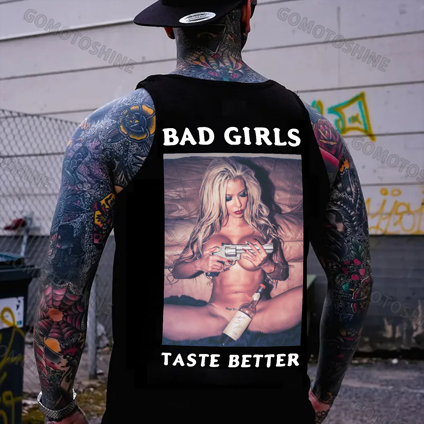BAD GIRLS TASTE BETTER Sexy Bad Lady Print Men's Vest Image - 1