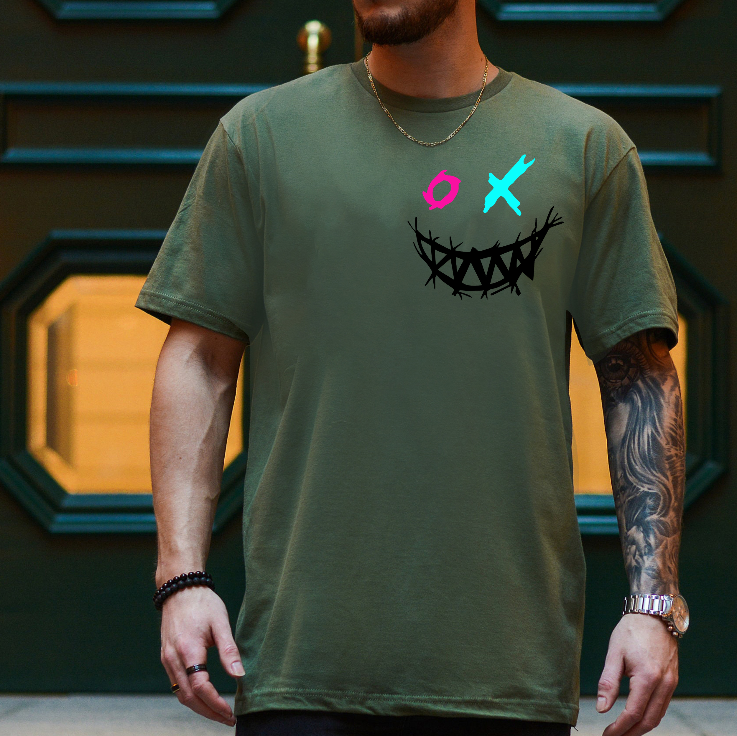 Evil Emoji Modern Style Black Print T-Shirt Image - 8