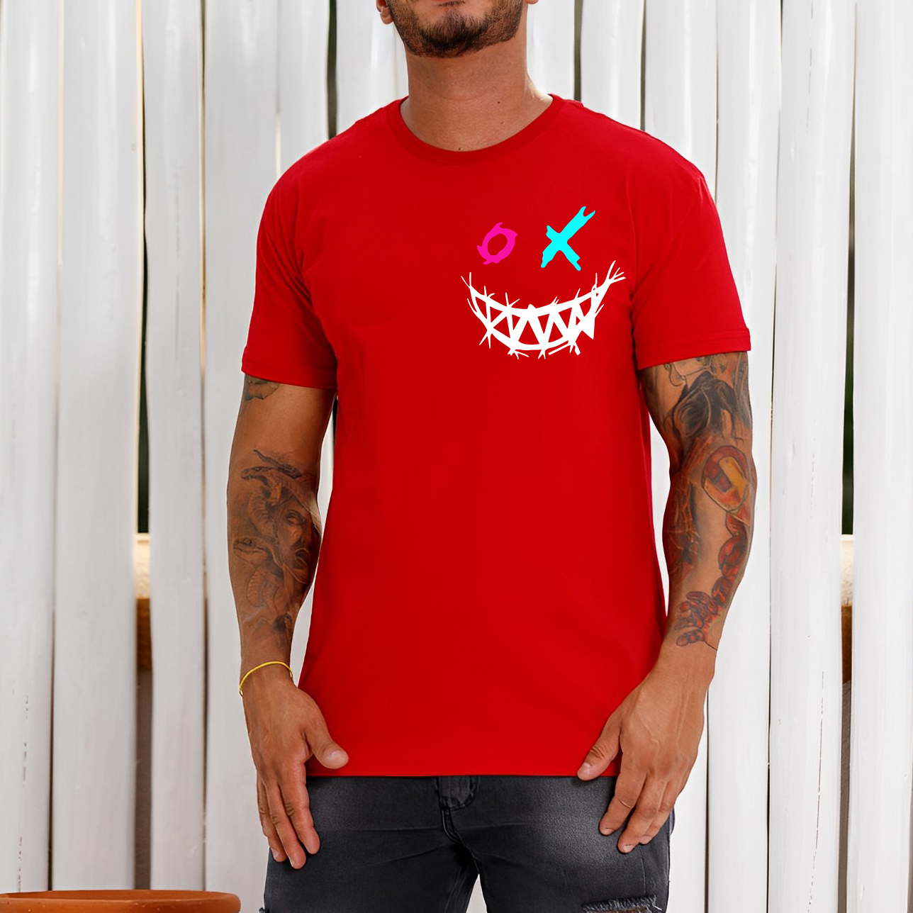 Evil Emoji Modern Style Black Print T-Shirt Image - 9