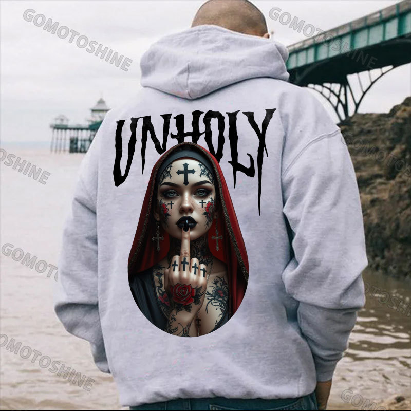 UNHOLY Defiant Nun Print Men's Hoodie