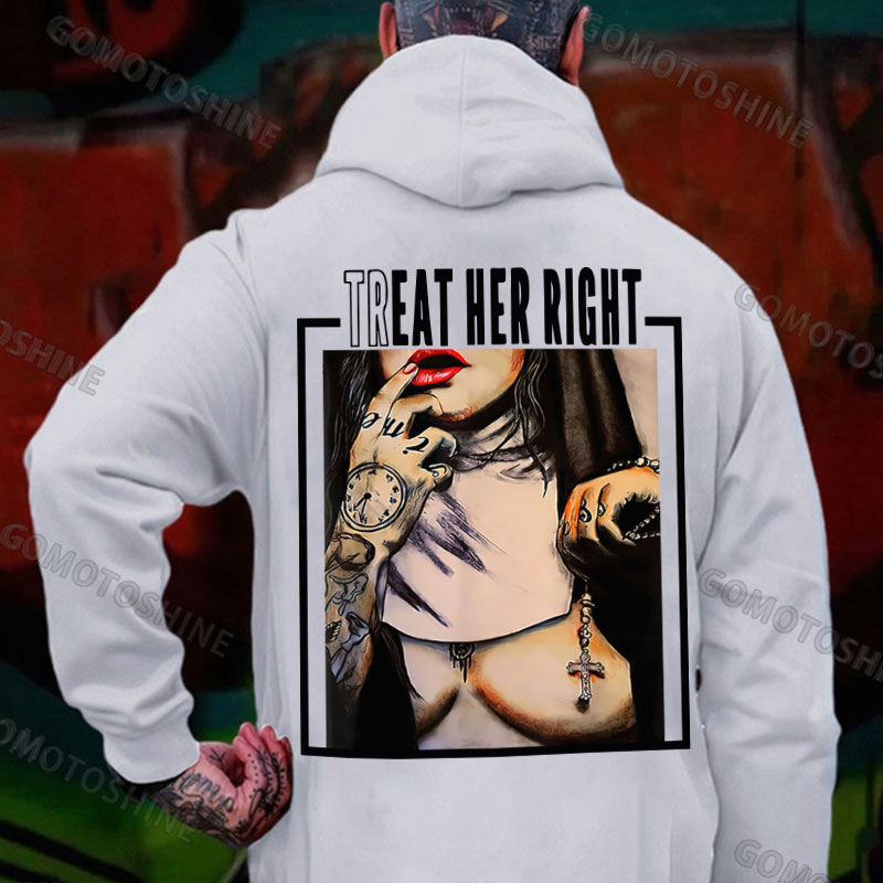 TREAT HER RIGHT Sexy Nun Print Men's Hoodie Image - 2