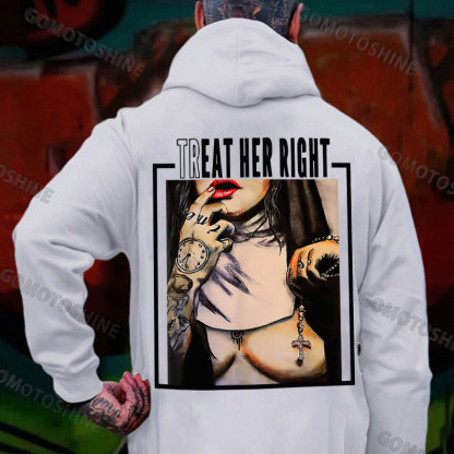 TREAT HER RIGHT Sexy Nun Print Men's Hoodie Image - 2