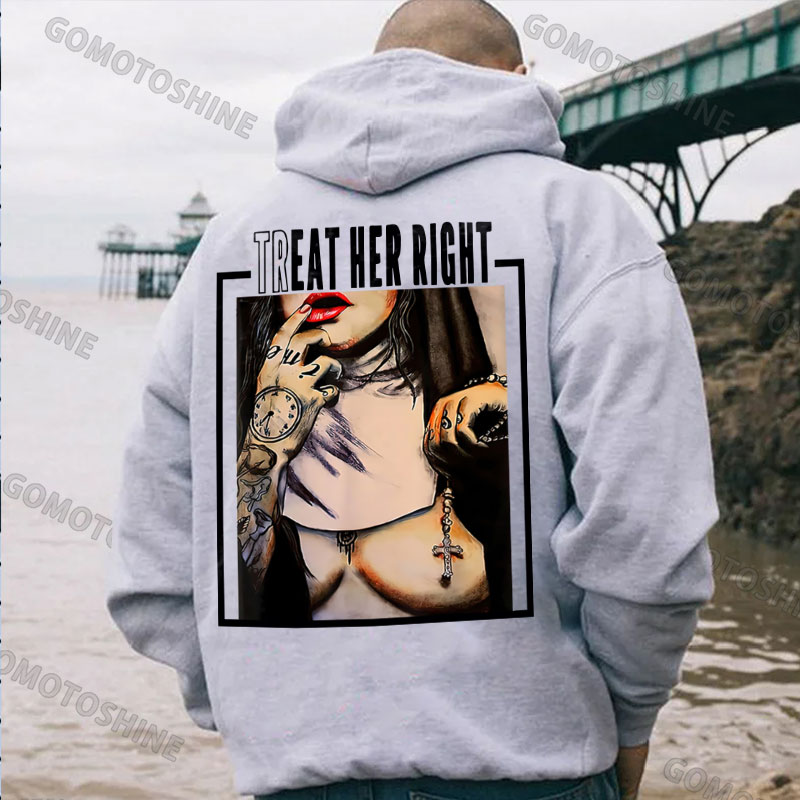 TREAT HER RIGHT Sexy Nun Print Men's Hoodie Image - 3