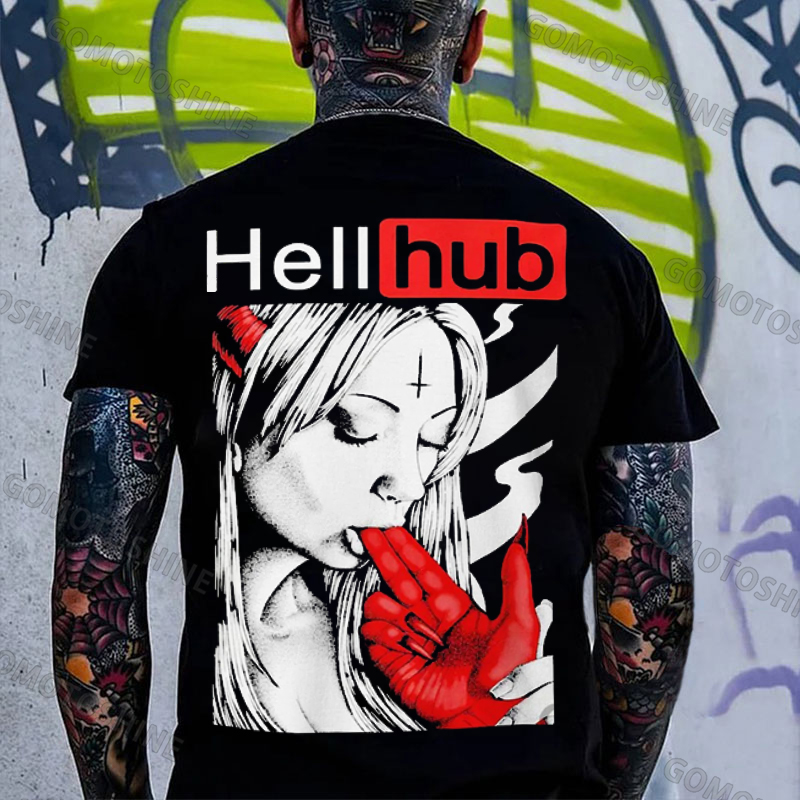 Hellhub Suck Devil's Finger Print Men's T-Shirt Image - 1