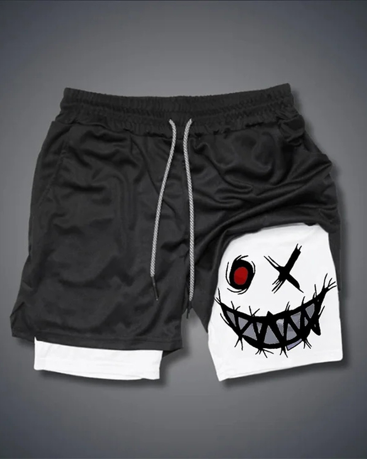 Evil Smile Emoji Stretch Compression Liner Short