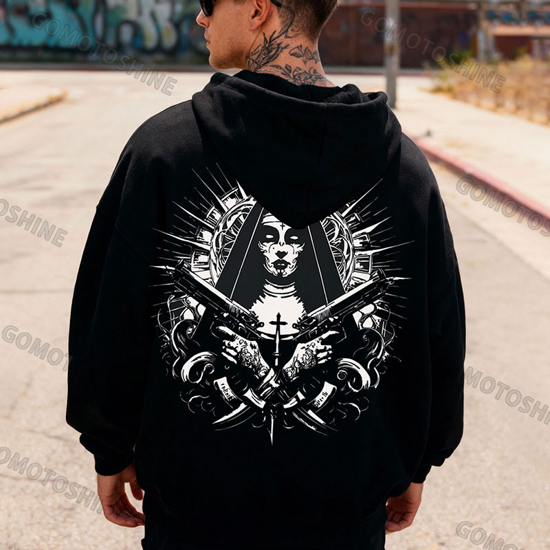 DON’T BE A PUSSY EAT ONE Gangster Nun Zip Up Hoodie