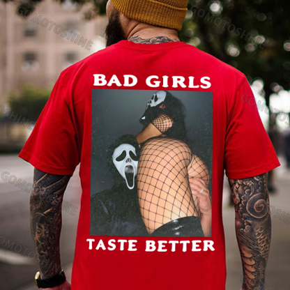 BAD GIRLS TASTE BETTER Scream Mask Print Men's T-shirt Image - 6