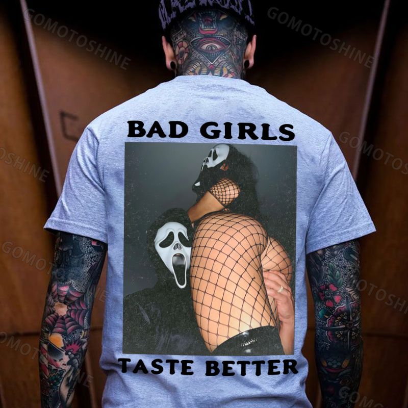BAD GIRLS TASTE BETTER Scream Mask Print Men's T-shirt Image - 3