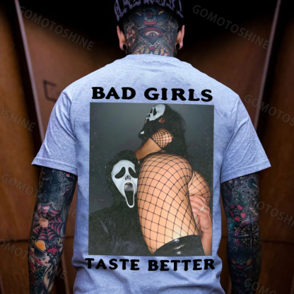 BAD GIRLS TASTE BETTER Scream Mask Print Men's T-shirt Image - 3