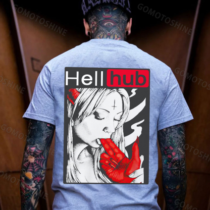 Hellhub Suck Devil's Finger Print Men's T-Shirt Image - 3