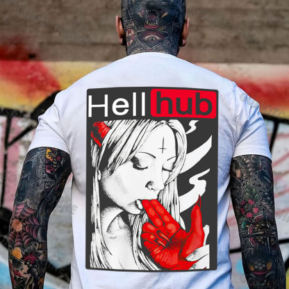 Hellhub Suck Devil's Finger Print Men's T-Shirt Image - 2